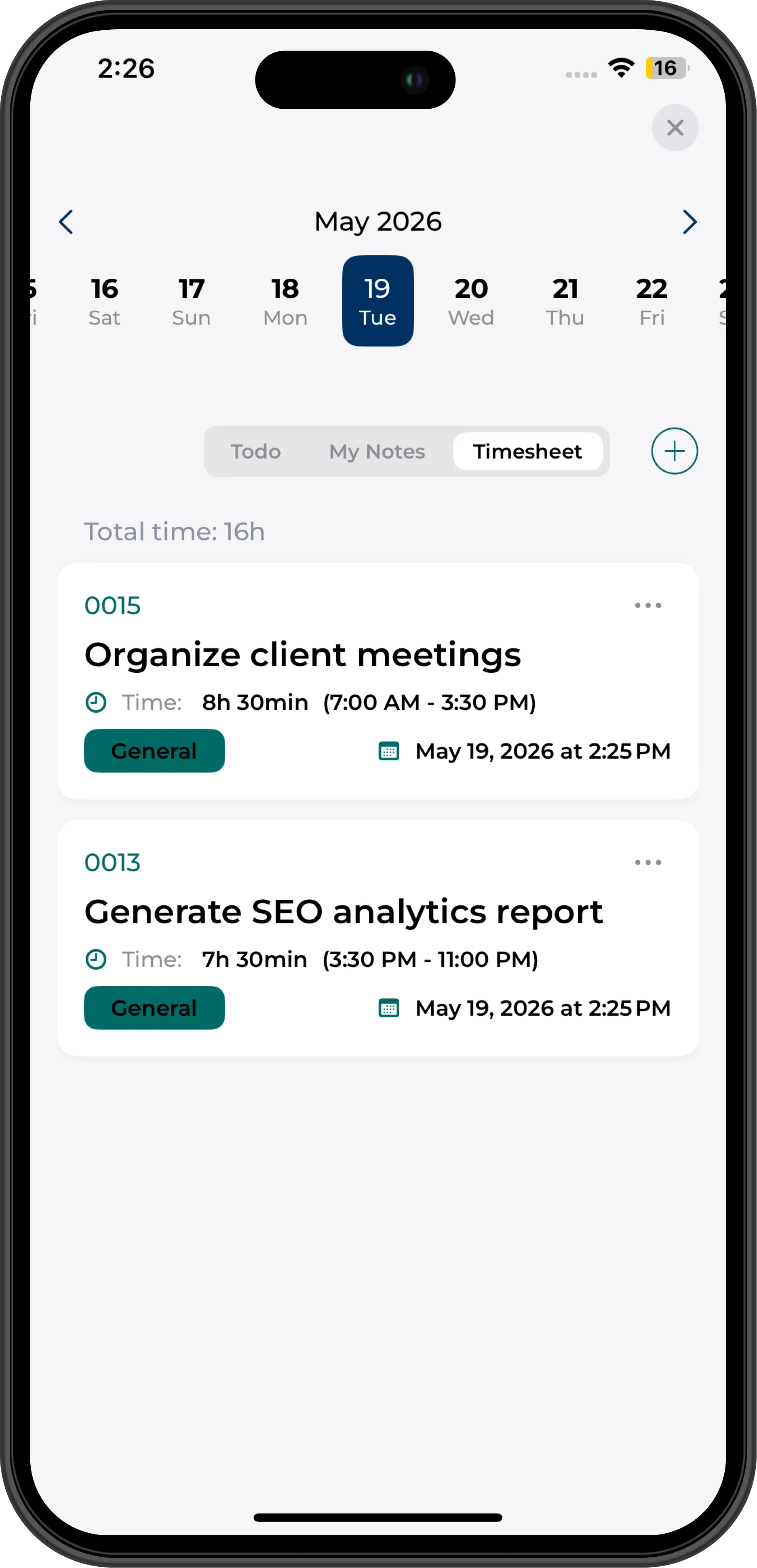 NOVOTAK Mobile Timesheets